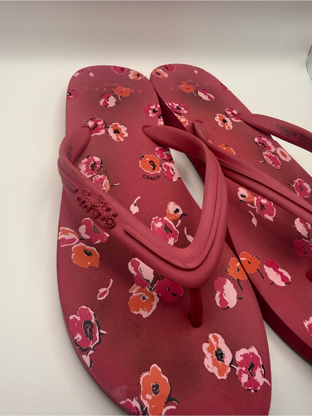 Coach Floral Pink Floral Flip Flop Sandals - Picture 3 of 9